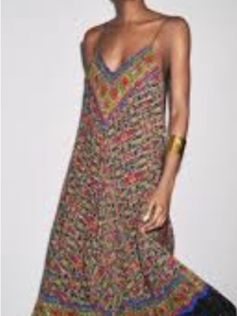 Zara Multicolor Floral Maxi Slip Dress
